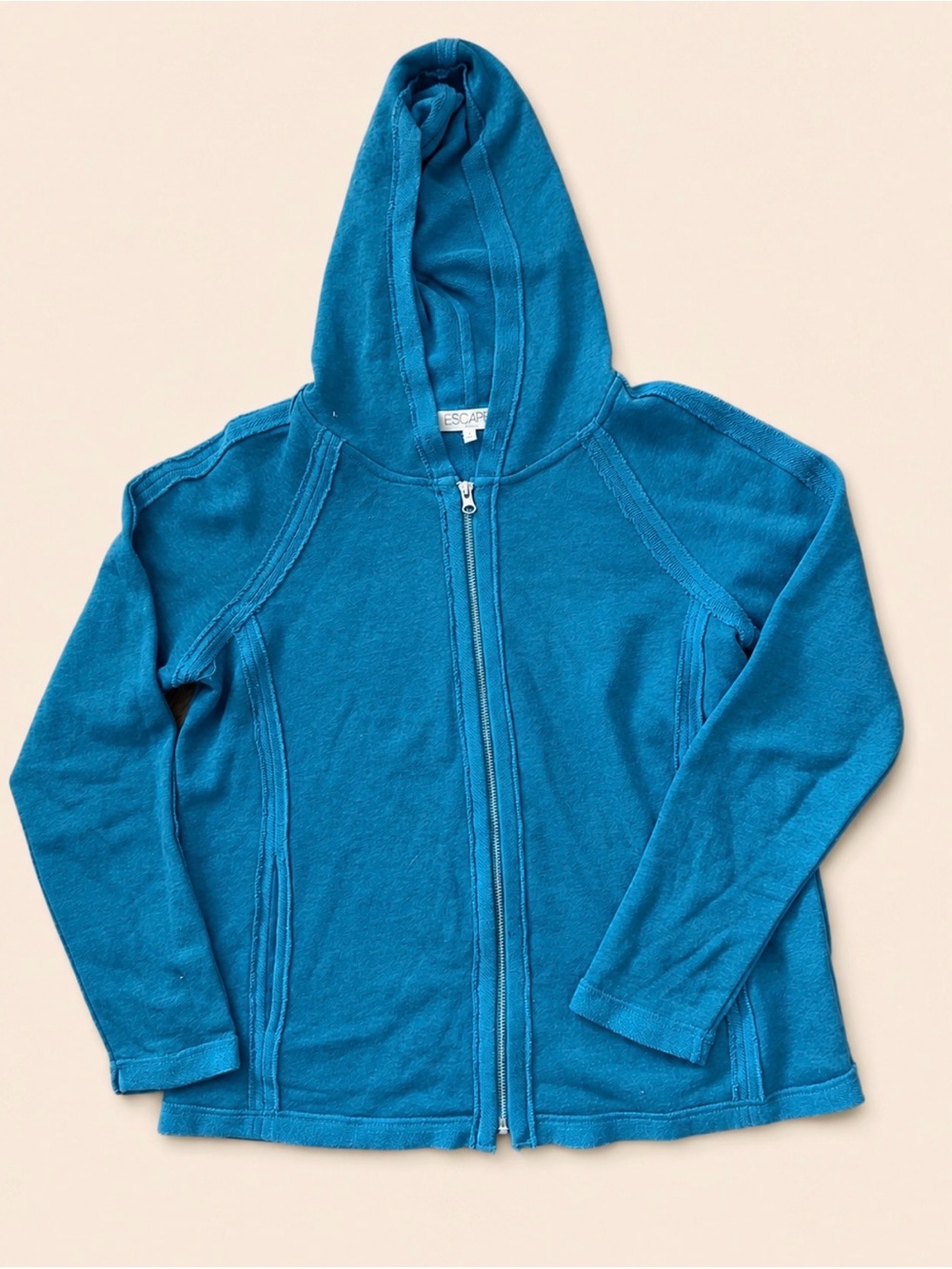 Teal Hooded Zip Jacket for Women